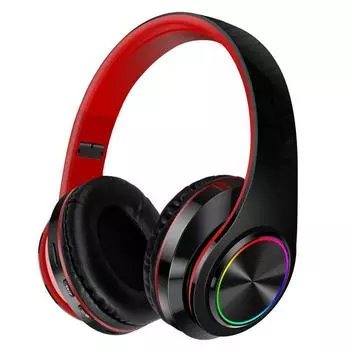 Светодиодные беспроводные гарнитуры RGB Дыхательная подсветка Портативные складные игровые Bluetooth-наушники с микрофоном FM Поддержка TF-карты Mp3-плеер