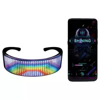 Светодиодные Bluetooth-очки для вечеринок с управлением через приложение Умные очки USB-перезаряжаемые очки для ночных клубов Фестивали Рейвы Рождество
