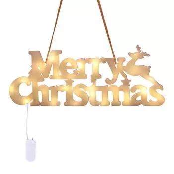 Светодиодные буквы, рождественские огни с подвесной веревкой, теплый свет, рождественские светодиодные украшения для дома