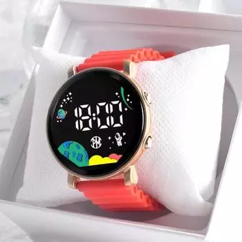 Светодиодные часы-космонавт, стильный силиконовый ремешок, противоударный, устойчивый к падению, цифровой дисплей, часы с точным временем чёрный