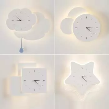 Светодиодные часы настенный светильник спальня прикроватный современный креативный облако форма гостиная фон настенные бра домашний декор осветительное приспособление Tricolor(no RC)