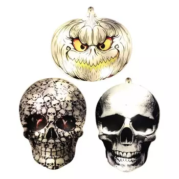 Светодиодные черепа, уникальные, заряжаемые от батареи, долговечные, подвесные светильники в виде тыквы для украшения на Хэллоуин Pumpkin Pattern