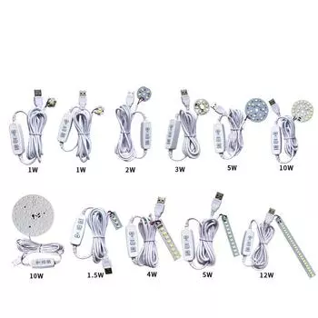 Светодиодные чипы постоянного тока 5 В с регулируемой яркостью Светодиодная лампа SMD Diy Light Регулируемая светодиодная лампа USB-диммер