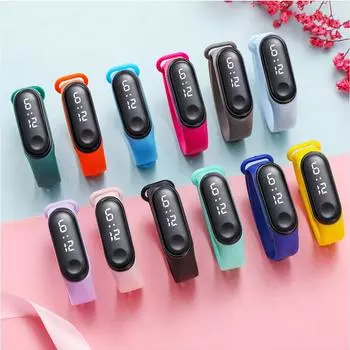 Светодиодные цифровые электронные водонепроницаемые силиконовые наручные часы с дисплеем для детей, мальчиков и девочек, студенческие спортивные часы оранжевый