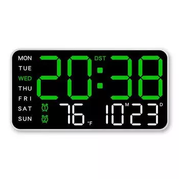 Светодиодные цифровые настенные часы с отображением температуры и даты, часы с отображением дня недели A