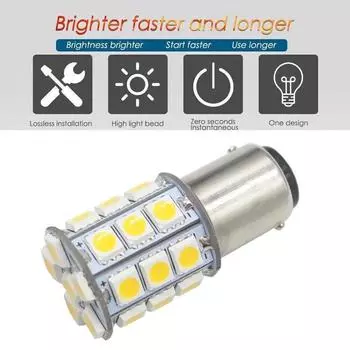 Светодиодные детали 1004 1076 1142 27-SMD BA15D 6000K белые каютные морские DC 9V-DC14V внутренние лампы практичные прочные CHINA