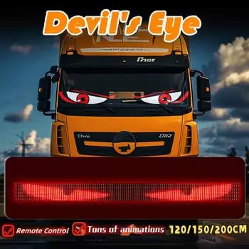 Светодиодные дисплеи для лобового стекла автомобиля и грузовика, гибкий светодиодный экран с мигающими глазами, анимированный экран, приложение для грузовика хань синий