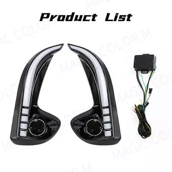 Светодиодные дневные ходовые огни для Toyota Yaris Vios 2020 2025 2025 DRL передний бампер дневные огни поворотник противотуманные фары белый желтый 12 В