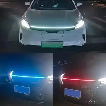 Светодиодные дневные ходовые огни для запуска автомобиля, декоративные огни на капот, автомобильные дневные ходовые огни, направляющие для капота двигателя, декоративные лампы 12 В 120cm