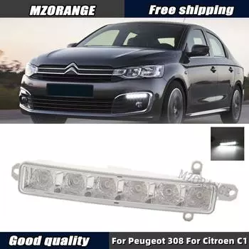 Светодиодные дневные ходовые огни DRL для Peugeot 308 для Citroen C1 C4 2006-2017 C3 2015-2019 для C-Elysee 2016-2019 автомобильные аксессуары