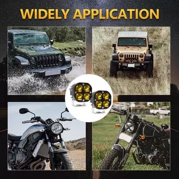 Светодиодные фары дальнего света, 2 шт. 3-дюймовые 80 Вт супер яркие водонепроницаемые вспомогательные лампы прожекторы для автомобиля 1 жёлтый