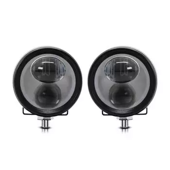 Светодиодные фары дальнего света, 60W 6000LM Мотоциклетные противотуманные фары Водонепроницаемые круглые светодиодные прожекторы для 1 Pack чёрный