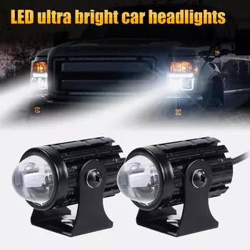 Светодиодные фары для мотоциклов DC8V-80V 3000K/6000K водонепроницаемые двухцветные противотуманные фары для мотоциклов и электромобилей модификация сигнального света