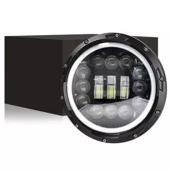 Светодиодные фары Harley Wrangler 7 дюймов 60 Вт с апертурой Angel Eye Aluminum
