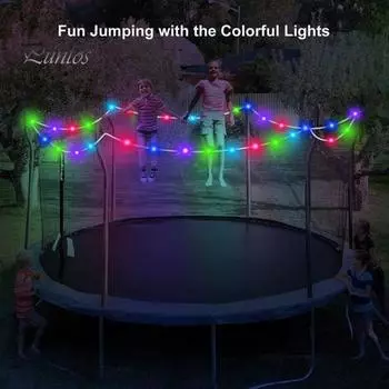 Светодиодные фонари для батута, водонепроницаемая лента с дистанционным управлением, 16 цветов, ночные игровые веревочные фонари для батутного обода 8/10/12 футов Sets