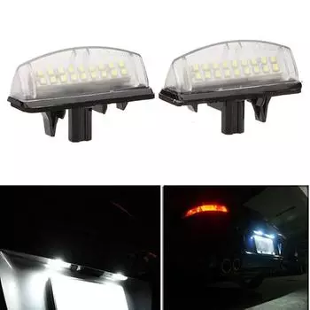 Светодиодные фонари номерного знака для Mitsubishi Colt plus Grandis 2003 Up 18SMD, без ошибок, белые, Toyota Lexus Camry Prius GS300