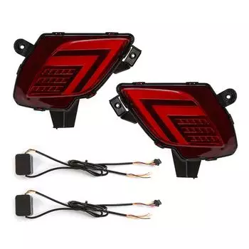 Светодиодные фонари-отражатели заднего бампера для Mazda CX5 CX-5 2013 2014 2015 2016 для вождения, автоматические предупреждающие о торможении, динамические указатели поворота, 12 В