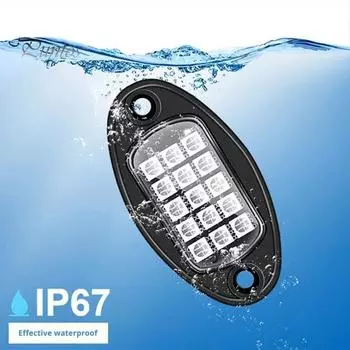 Светодиодные фонари RGB Rock Lights для автомобилей, грузовиков, UTV, управление через приложение, музыкальный режим, длина шнура 250 см, универсальная установка на грузовики, UTV, внедорожники, мигающая музыка A