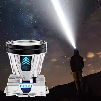 Светодиодные фонари с большим радиусом действия, мощные, перезаряжаемые, для кемпинга, рыбалки, литиевые батареи, с возможностью поиска, налобный фонарь 1pcs