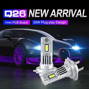 Светодиодные фонари с малой линзой H7, фары «рыбий глаз», линза, дальняя и ближняя интегрированная, с тангенциальным прожектором One Size серебряный