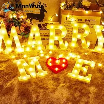 Светодиодные фонари, светящаяся цифровая лампа, декоративные буквы, буквы алфавита, украшение, батарея, ночник, украшение для детской спальни NO battery G