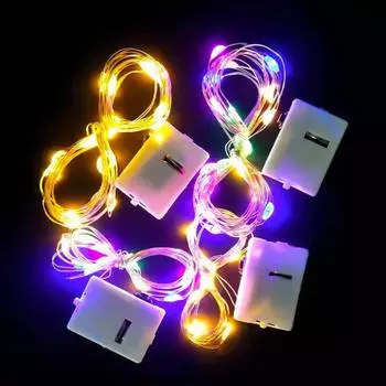 Светодиодные гирлянды 2 м 20 светодиодов для праздника, уличной лампы, гирлянды для рождественской елки, украшения свадебной вечеринки 2M 20LEDs теплый белый