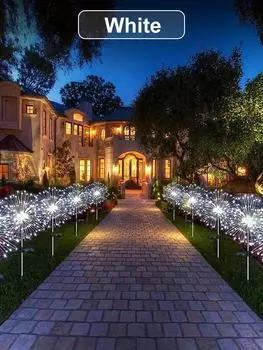 Светодиодные гирлянды для фейерверков на солнечных батареях, водонепроницаемые гирлянды для уличного использования, рождественские украшения для садовой вечеринки, рождественского и новогоднего декора 120 leds