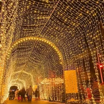 Светодиодные гирлянды для сада, деревьев, гирлянды для спальни, рождественские украшения для свадеб и вечеринок, водонепроницаемые праздничные светильники 1M теплый белый