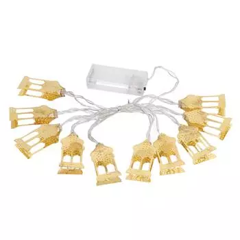 Светодиодные гирлянды для замка Ислам Ид Рамадан Мубарак Украшения Эстетический декор комнаты для уличной палатки Warm White Light