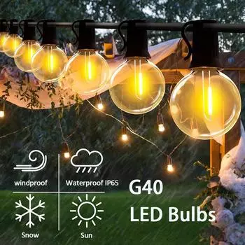 Светодиодные гирлянды G40 Ball, водонепроницаемые, для сада, террасы, сада, паба, рождественской вечеринки, украшения EU Plug