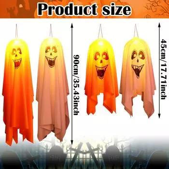 Светодиодные гирлянды на Хэллоуин, колпак призрака, светящаяся лампа, домашний бар, вечеринка на Хэллоуин, декор, реквизит для ужасов, подвесной фонарь