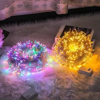 Светодиодные гирлянды, разноцветные звезды, меняющие цвет, маленькие мигающие огни, рождественские украшения для свадеб, торговые центры, наружное освещение, огни 1000 cm зелёный