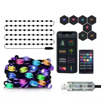 Светодиодные гирлянды с Bluetooth и режимом «сделай сам» Суперяркие водонепроницаемые меняющие цвет RGB