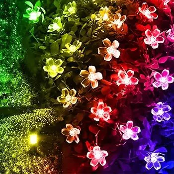 Светодиодные гирлянды в виде цветущей вишни на батарейках, гирлянды со светодиодами, хрустальные цветы, водонепроницаемые, для рождественского домашнего декора 1.5M-10LED