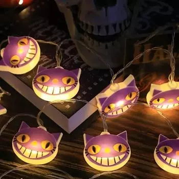 Светодиодные гирлянды в виде кошек для праздников, работающие от батареек, для внутреннего и наружного декора с выключателем управления, идеально подходят для создания атмосферы вечеринки в спальне 1.5m 10leds USB