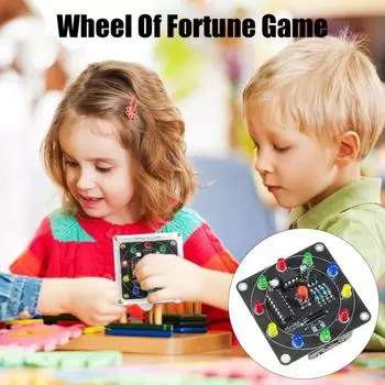 Светодиодные компоненты Lucky Rotary Suite CD4017 NE555 Электронный комплект DIY Light Kit 10 светодиодов Колесо фортуны для игры в электронные игральные кости чёрный