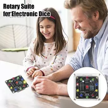 Светодиодные компоненты Lucky Rotary Suite CD4017 NE555 Электронный комплект DIY Light Kit 10 светодиодов Колесо фортуны для игры в электронные игральные кости чёрный