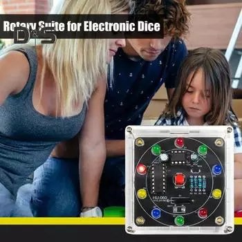 Светодиодные компоненты Lucky Rotary Suite CD4017 NE555 Электронный комплект DIY Light Kit 10 светодиодов Колесо фортуны для игры в электронные игральные кости чёрный