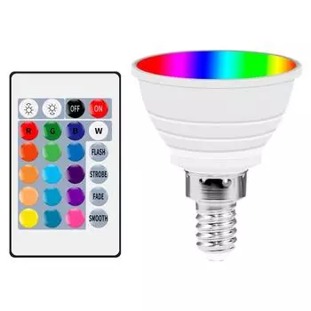 Светодиодные лампочки RGB Light Cup 16 цветов, меняющие цвет 85-265 В E14, дистанционное управление, умная прожекторная лампочка