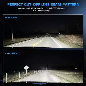 Светодиодные лампы для фар, 25000LM, 90 Вт, сверхяркие линзы, комплект для переоборудования светодиодных фар, 6000K, белый свет чёрный