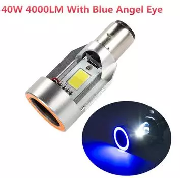 Светодиодные лампы для мотоциклетной фары COB с ангельскими глазками, головной свет, противотуманная фара, 40 Вт 4000 лм