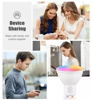 Светодиодные лампы EWelink GU10 Smart WIFI ZigBee Bluetooth с регулируемой яркостью RGB-лампы 5 Вт с регулируемой яркостью работают с Alexa/Google Home Decor
