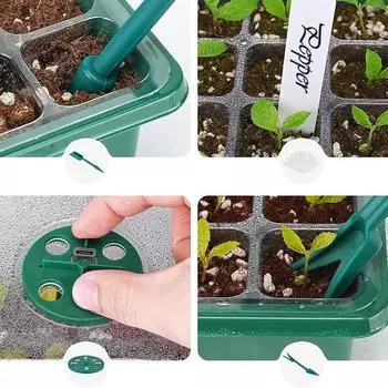 Светодиодные лампы полного спектра для выращивания растений с лотками для рассады Лотки для высадки семян с куполом для увлажнения теплицы Проращивание и размножение