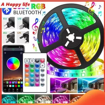 Светодиодные ленты Bluetooth RGB 5050 SMD Гибкая лента НЕТ Водонепроницаемая светодиодная лента RGB с диодным управлением постоянного тока Подсветка телевизора 1 M