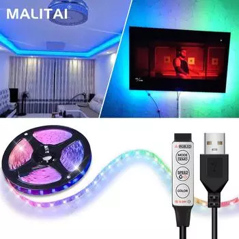 Светодиодная лента с изменяющимся цветом, Bluetooth-приложение, дистанционное управление, синхронизация музыки, RGB-светодиодная лампа для спальни, кухни, свадебной вечеринки с вилкой европейского стандарта 5M