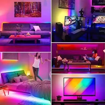 Светодиодные ленты RGB 5 В, 12 светодиодов/метр, 5050 RGB, светодиодные ленты, ИК-пульт дистанционного управления IR 3M
