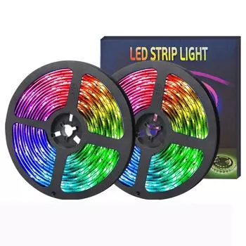 Светодиодные ленты RGB 600 светодиодов 5050 RGB Световые ленты IP65 Водонепроницаемая светодиодная лента Управление через приложение Регулируемая яркость Функция синхронизации EU-20M