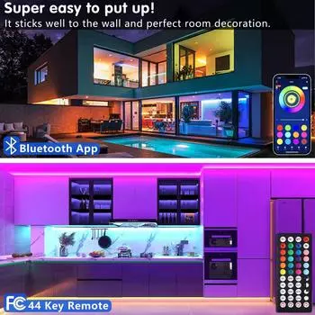 Светодиодные ленты RGB с приложением 44key Control Luces Led Tape 5V USB Гибкая лента-диод для подсветки телевизора Освещение для украшения комнаты 1m