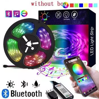 Светодиодные ленты с питанием от USB 0,5–10 м, 5050 RGB, подсветка телевизора, приложение Bluetooth, дистанционное управление музыкой 0.5M разноцветный