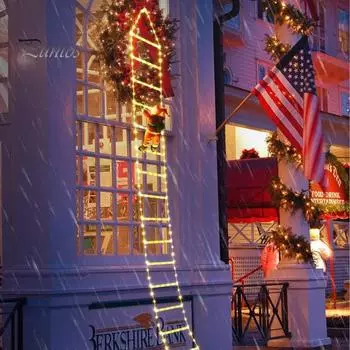 Светодиодные лестничные светильники с восходящей куклой Санта-Клауса, уличные рождественские украшения, светильники с дистанционным управлением для дома, сада, стены Colorful Light